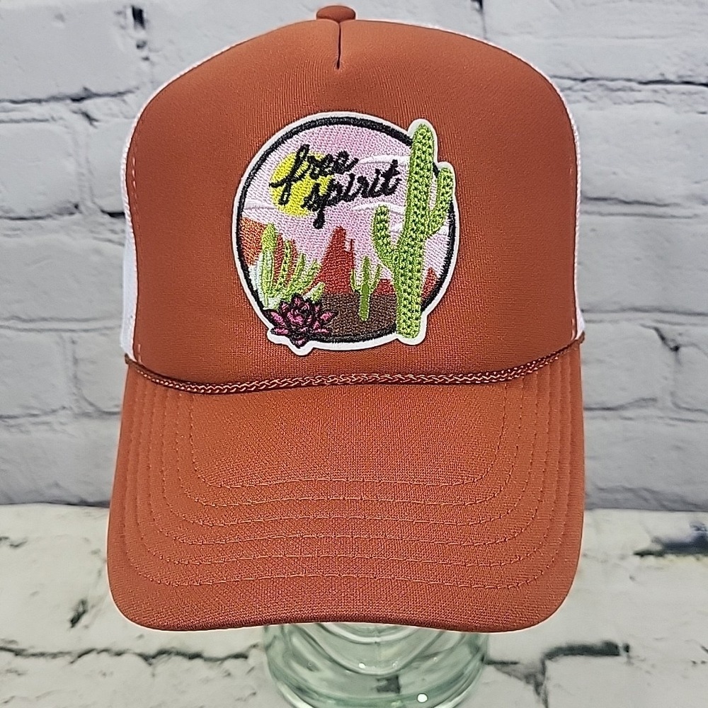 Free Spirit Hat Desert Scene Patch‎ Trucker Rope Front Snapback Otto Ball Cap